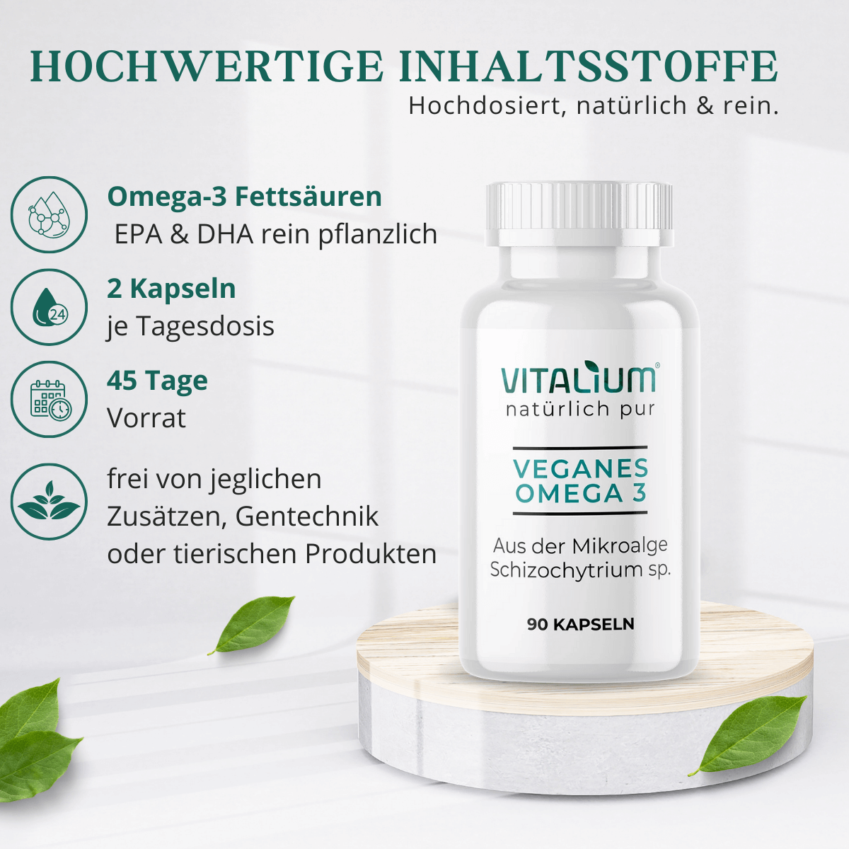 Omega-3 aus Algenöl: Inhaltsstoffe und Verzehrempfehlung