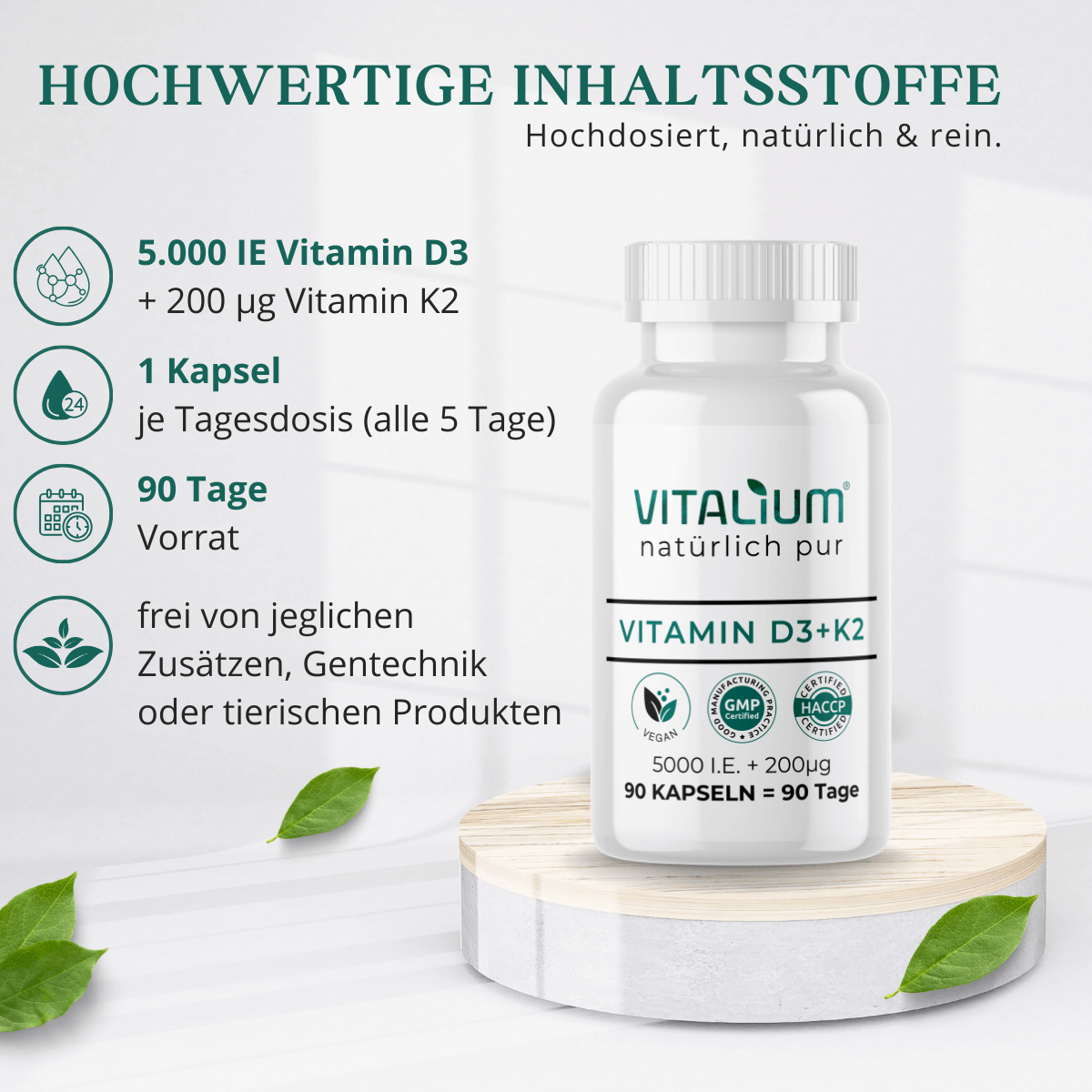 Vitamin D3 + K2: Inhaltsstoffe und Verzehrempfehlung im Überblick