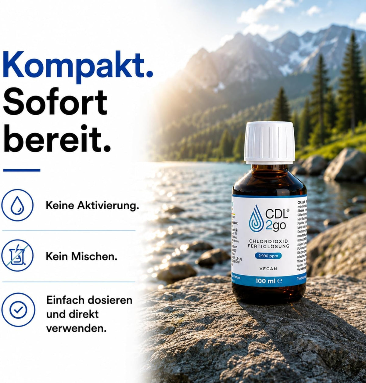 CDL2go 100 ml, kompakt für Reise und Camping