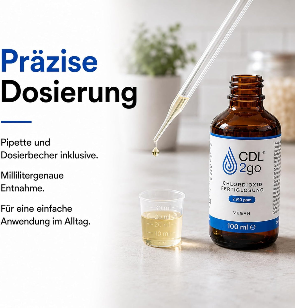 CDL2go 100 ml, Dosierung mit der Pipette