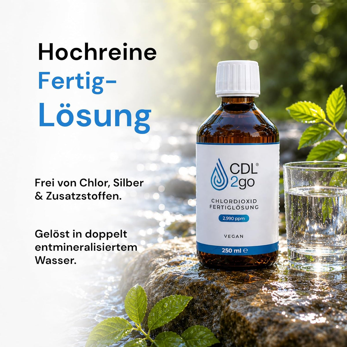 CDL2go 250 ml, Fertiglösung mit 2.990 ppm Chlordioxid