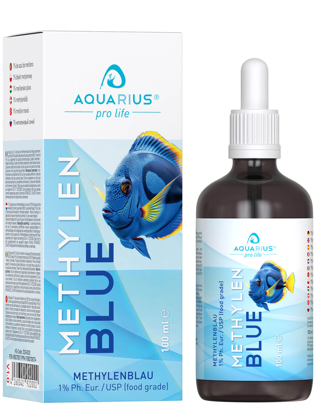 Methylenblau-Lösung 1 %, 100-ml-Braunglasflasche mit Pipette