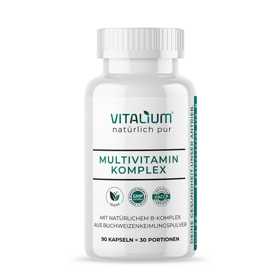 Multivitamin Komplex von meinVitalium, Dose mit veganen Kapseln
