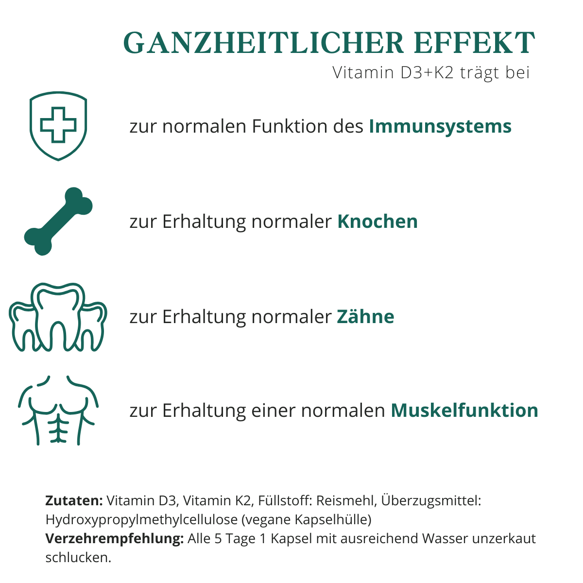 Vitamin D3 + K2: zugelassene Angaben zu Vitamin D und K